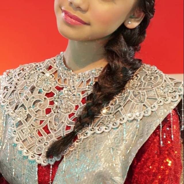 Cape Teratai Bordir / Penutup Dada Untuk Tari / Hiasan Tari Dada Bordir Rumbai