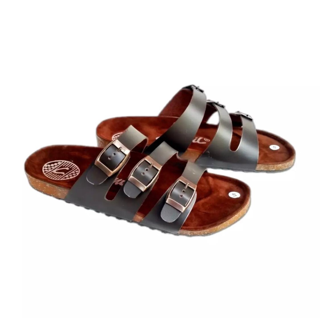 SANDAL CANVIL PRIA DAN WANITA KULIT PU BAN 3 FLADEKHA CN03 / COCOK UNTUK SANTAI, CASUAL, KE PANTAI DAN ACARA RESMI