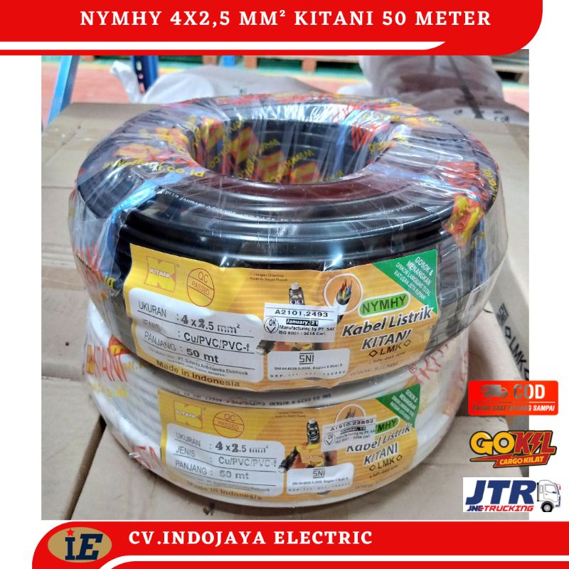 Kabel Serabut NYMHY 4X2,5 mm² Kitani 50 meter Kabel serabut 4x2 5 kabel sound system