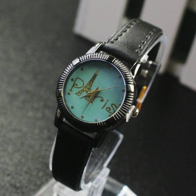 jam tangan alba paris wanita / jtr 1029 hitam plat biru