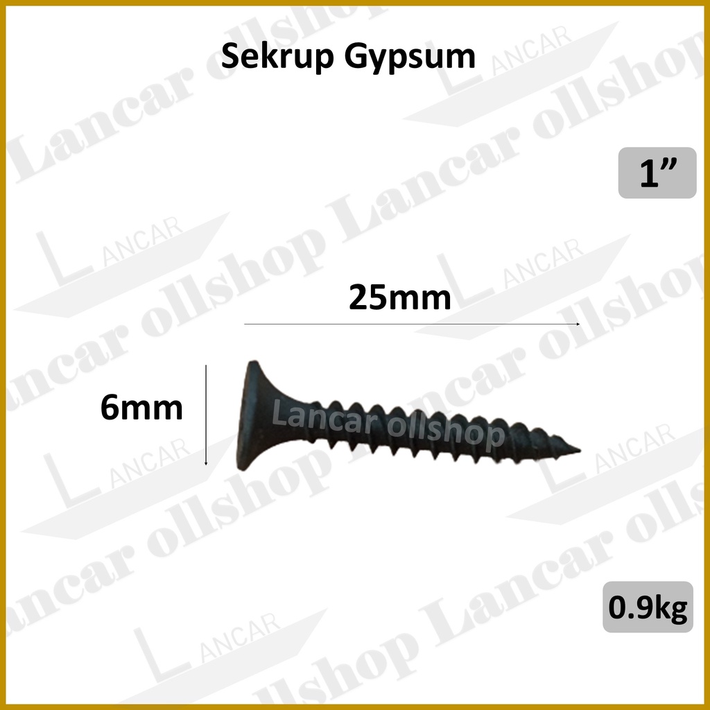 Sekrup Gypsum ukuran 1 | 1 1/4 | 1 1/2 | 2