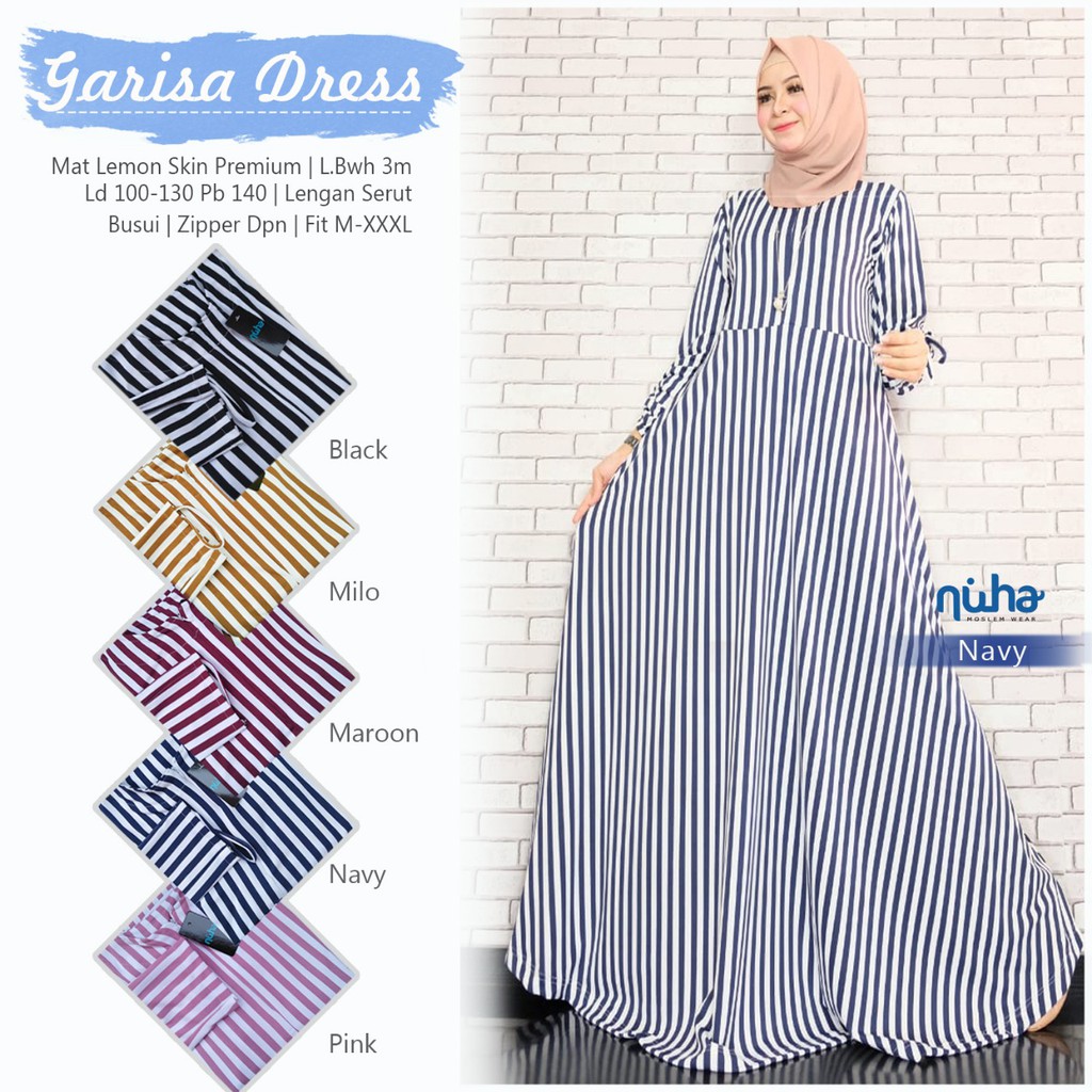 Gamis Motif Garis GARISA DRESS by NUHA
