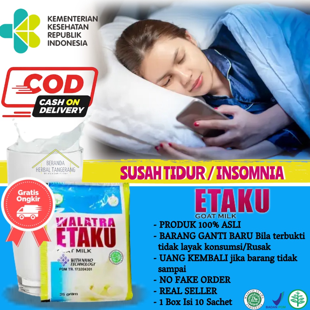

COD - Susu Cepat Tidur, Mengatasi Insomnia, Susah Tidur, Hidung Mampet - Walatra Etaku Goat Milk