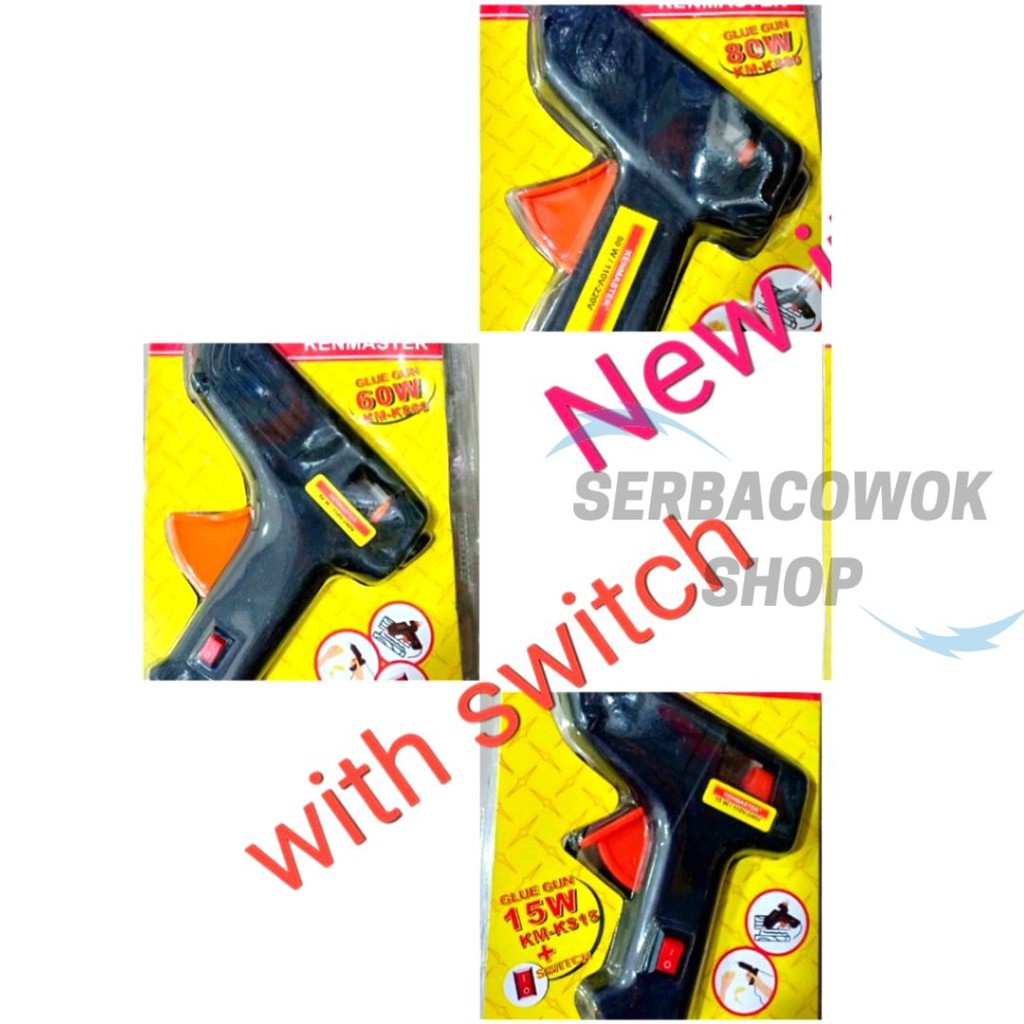 Alat Glugun Lilin Stick Hot Melt Glue Gun 40 Watt Switch On Off Kenmaster Termurah Berkualitas