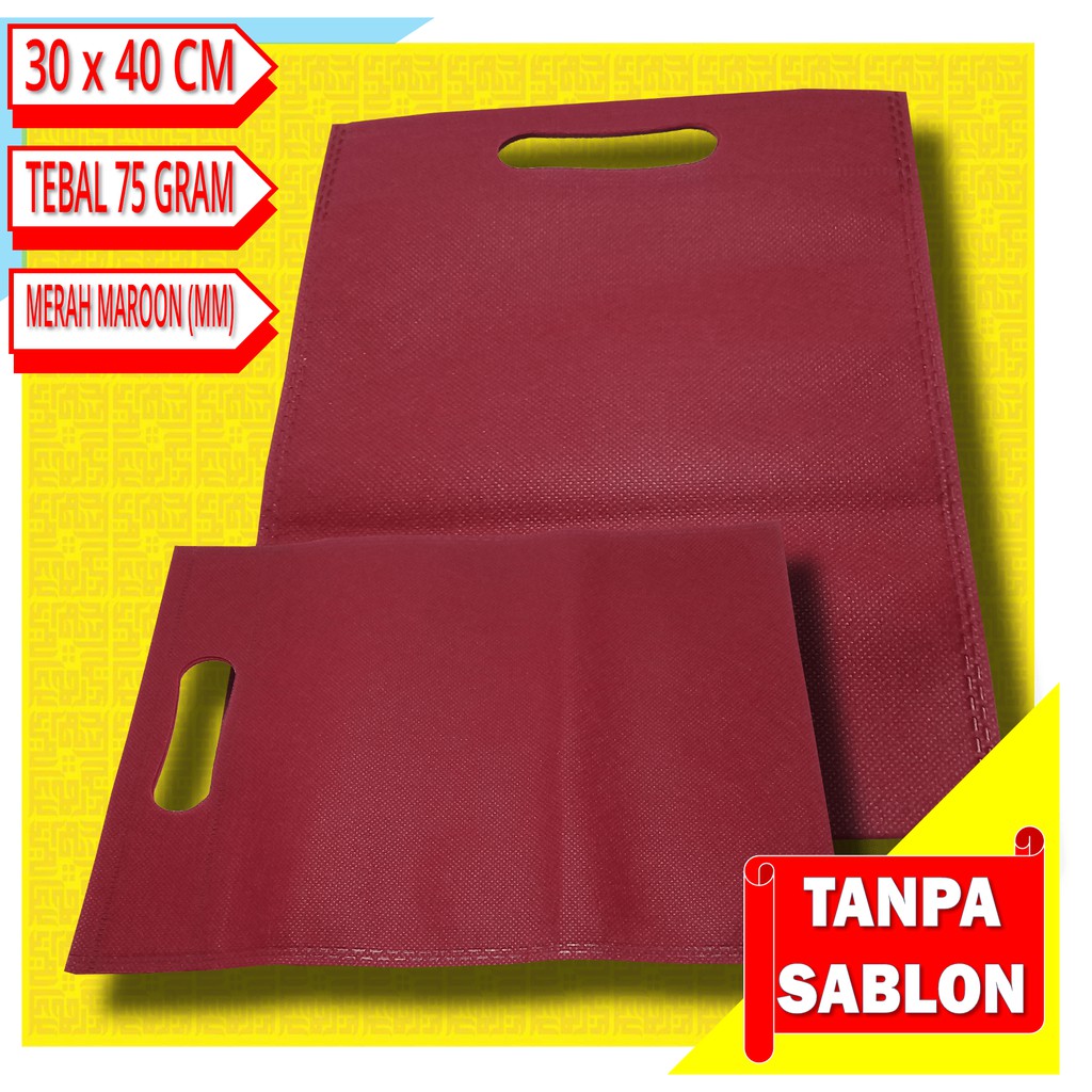 

Tas Spunbond Model Plong 30 X 40 cm warna Merah Maroon