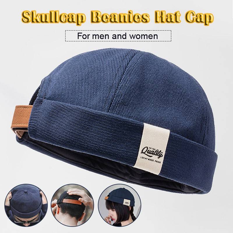 Topi Beanies Adjustable Bahan Katun Gaya Retro Untuk Unisex