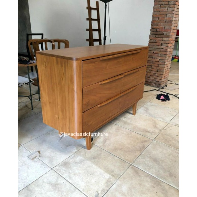 BUFET TV MINIMALIS RETRO NAKAS VINTAGE BAHAN  KAYU JATI UKURAN 120x80cm-2