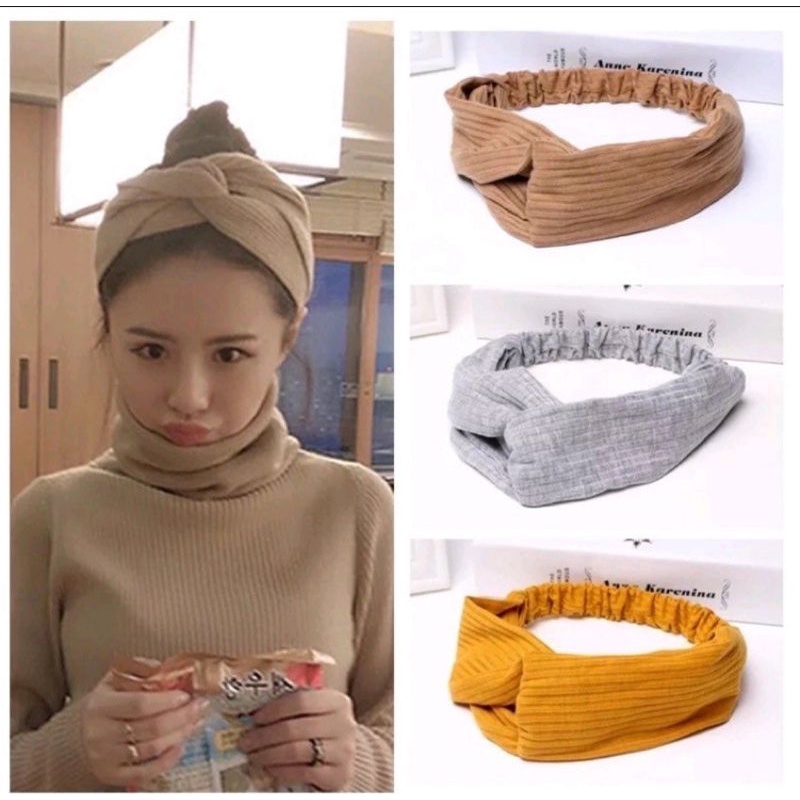 BANDO HEADBAND KOREA / HEADBAND KOREA IMPORT / BANDO SILANG KOREA IMPORT / BANDANA MURAH