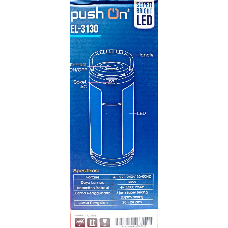 Emergency Light PUSH ON EL - 3130 / Lampu Emergency / Senter