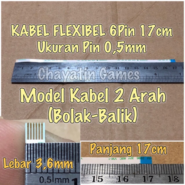 Kabel Flexibel 6 Pin 2 Arah Panjang kabel 17 cm ( 0,5 mm )