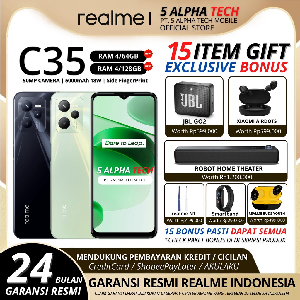 REALME C51 NFC 8/128GB ( 4GB + 4GB DYNAMIC RAM ) GARANSI RESMI REALME