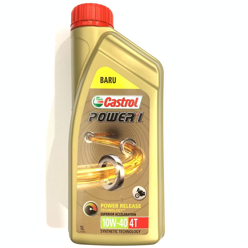 OLI MOTOR CASTROL POWER 1 10W40 4T POWER RELEASE 1000ML SYNTHETIC ASLI