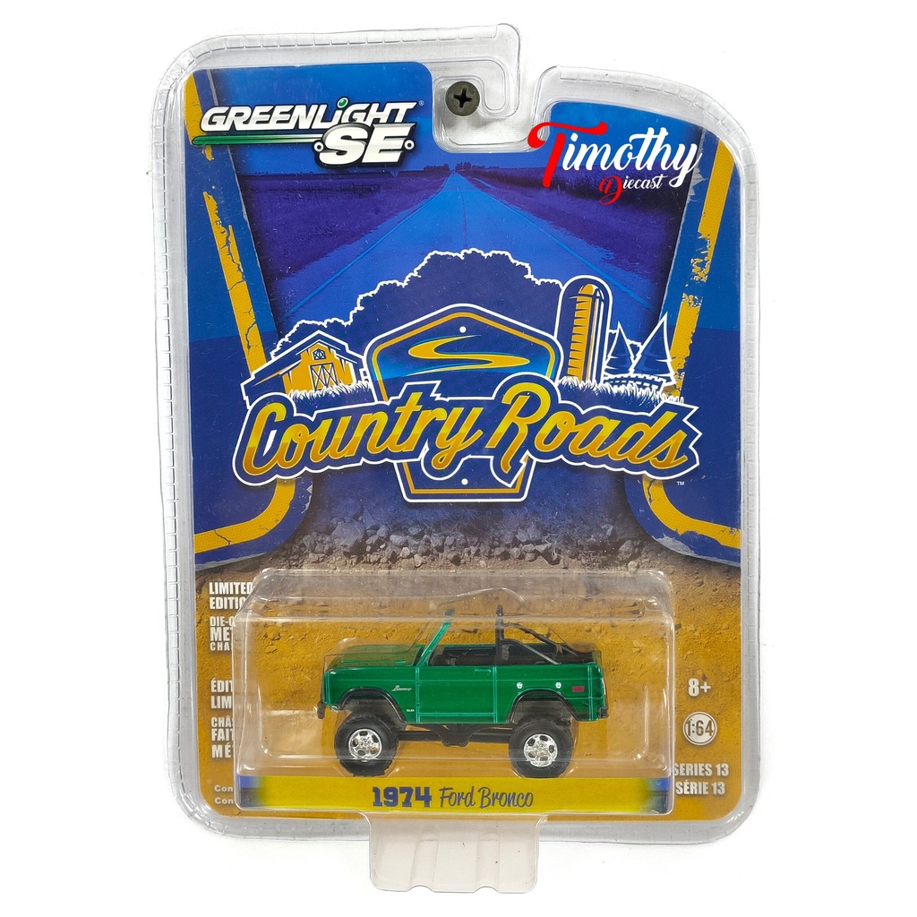 Greenlight Green Machine 1974 Ford Bronco Jeep Country Roads