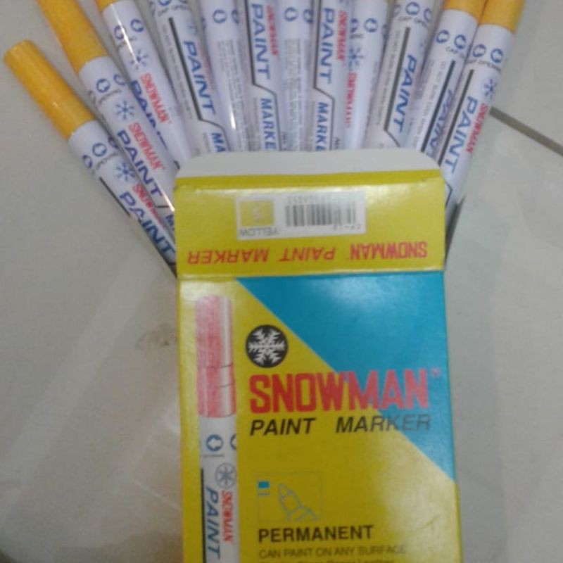 

spidol permanent paint marker snowman kuning isi(12)