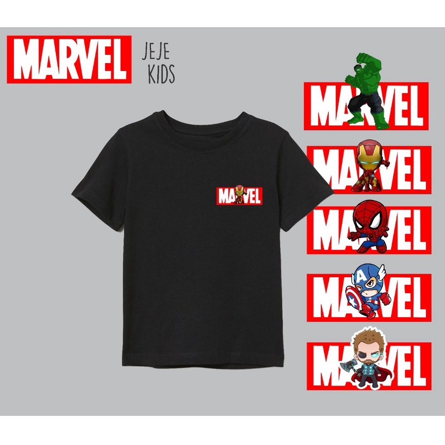 KAOS ANAK 5 SUPERHERO BLACK