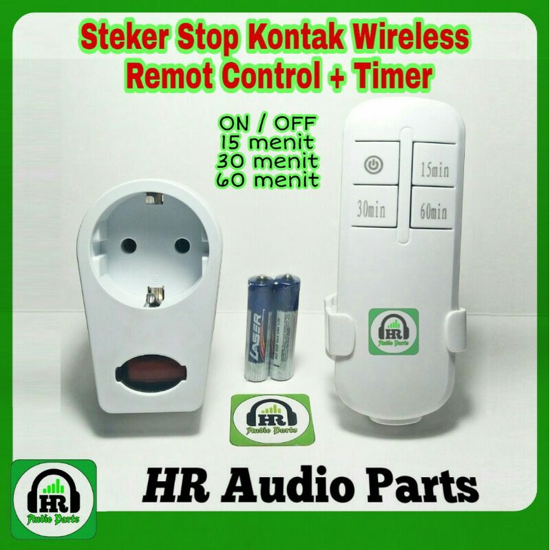 Steker Stop Kontak Wireless Remot Control Plus Timer 15/30/60 Menit