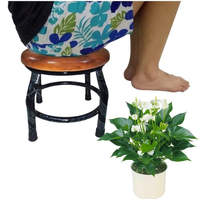 Bangku kursi besi pendek + dudukan kayu