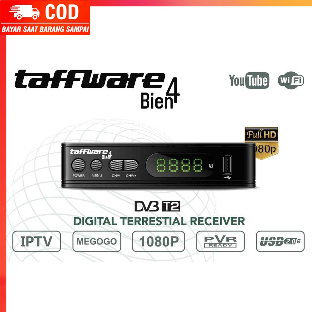 (100% BARANG ORI) Taffware Bien4 Digital Satellite TV Tuner Box H.264 1080P DVB-T2