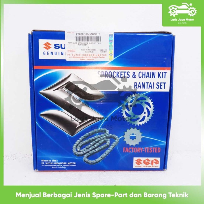 GEAR SET SATRIA FU LAMA 27000B25G60NKIT ORIGINAL SGP ASLI SUZUKI PAKET RANTAI RODA DAN GIR MOTOR SAT