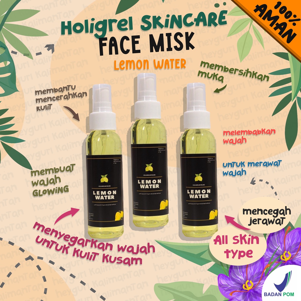 Lemon Water by holigrel skincare facemist air lemon  face spray toner muka