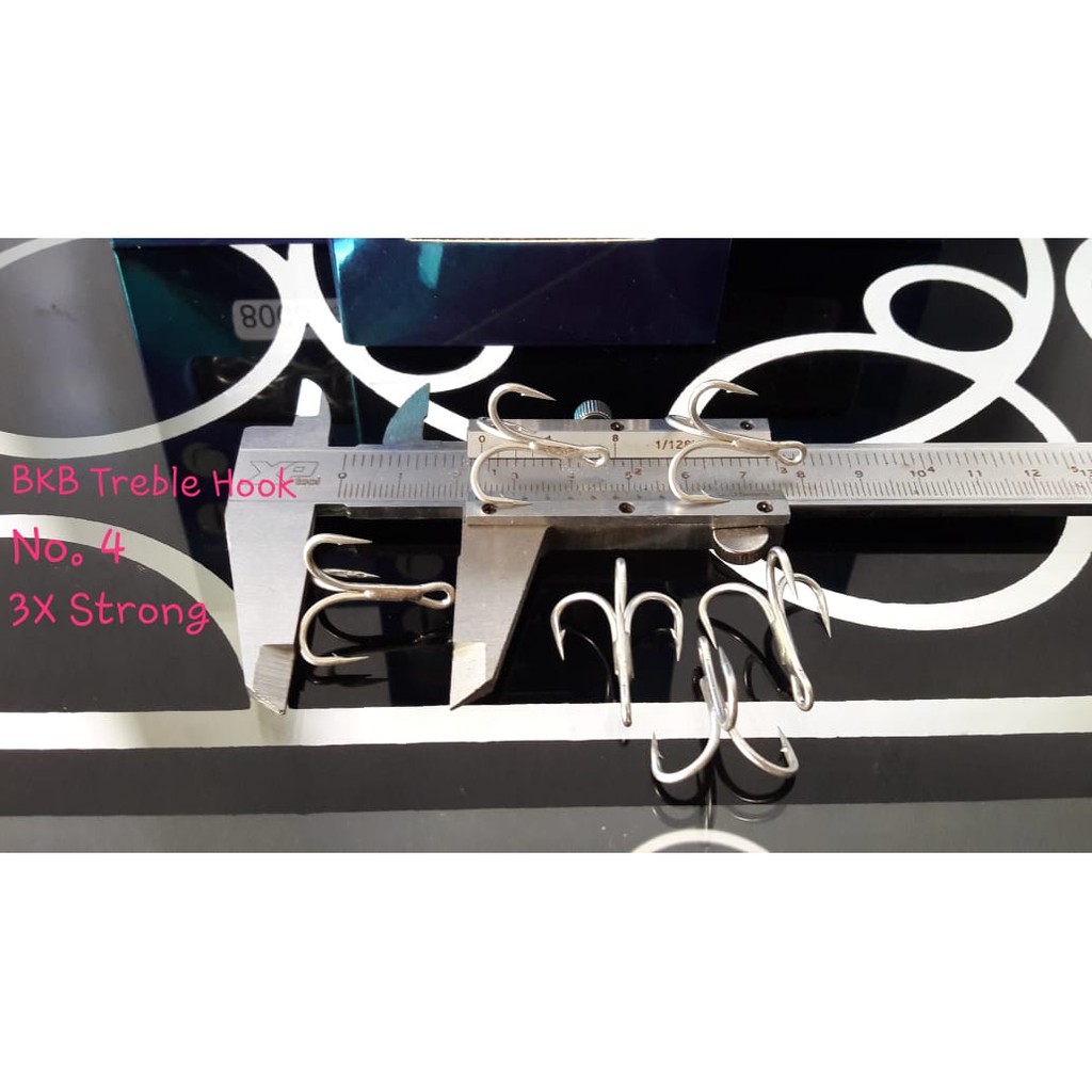 TREBLE HOOK BKB 3X STRONG-SIZE 4 ISI 10 PCS PER PAK