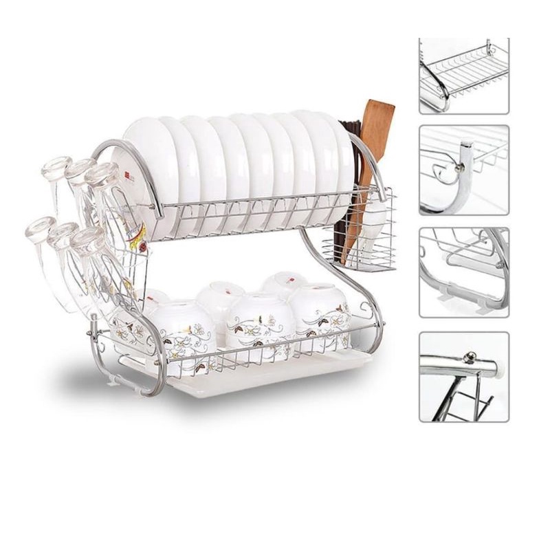 Rak Piring Stainless 2 Susun