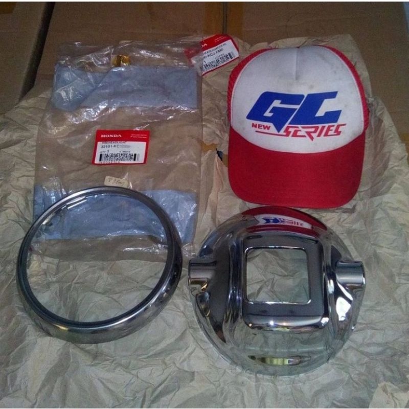 batok lampu tiger 2000 lama croom sett ring original baru