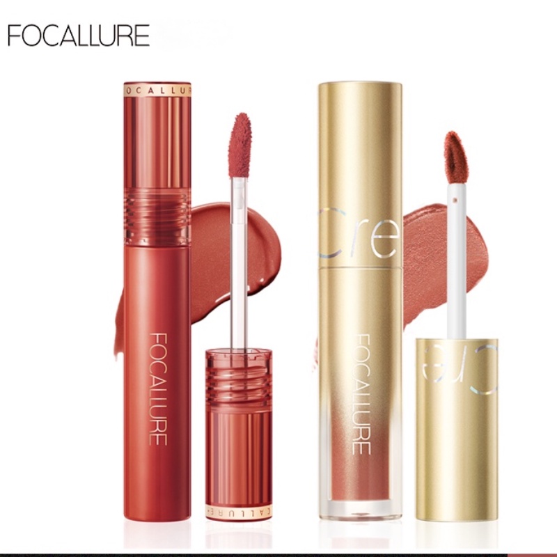 FOCALLURE 2PCS Jelly-Clear Lip Gloss Matte Lipstick Long Wearing Lip Tint &amp; Hydrating Air Mist Lip Cream