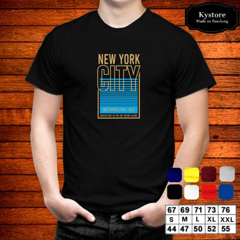 Kaos print new york city gambar