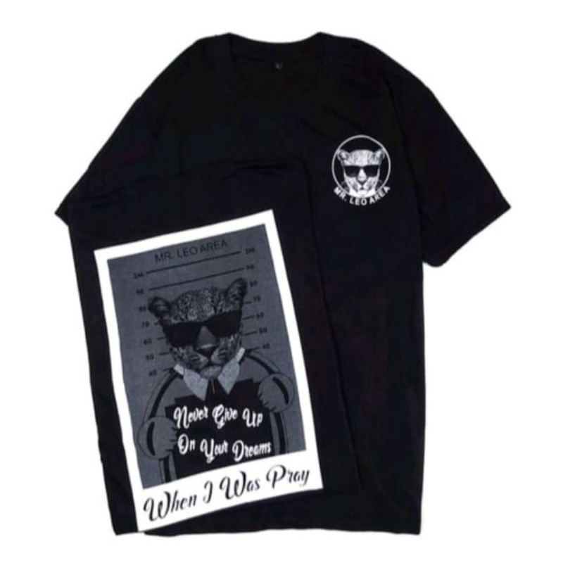 Baju kaos distro pria murah (Mr. Leo cat)