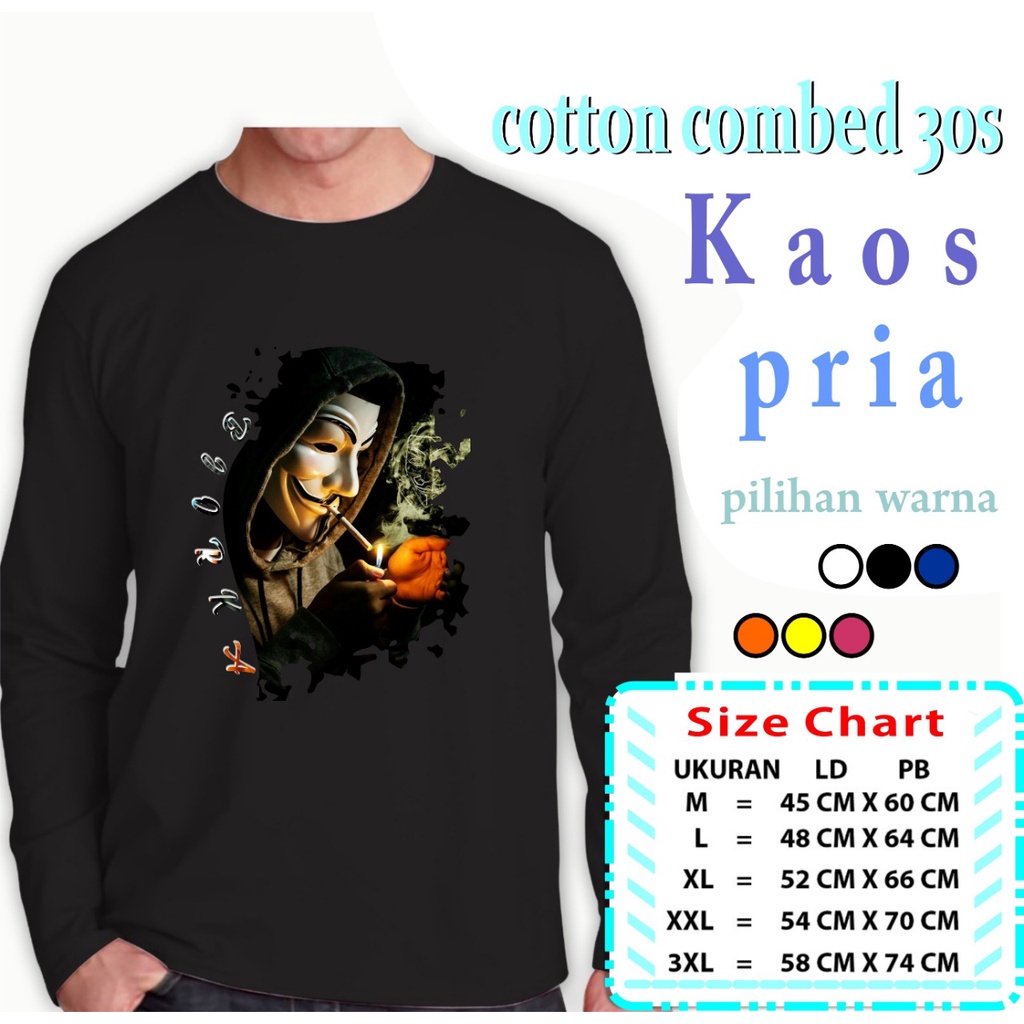 kaos distro hacker bjorka lengan panjang unisex sablon print dtf