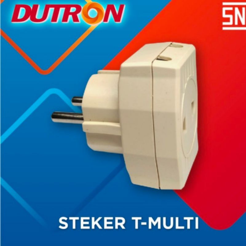 STEKER T MULTI DUTRON DV-STM-01 COLOK COLOKAN SAMBUNGAN LISTRIK KUNINGAN ASLI 3 LUBANG