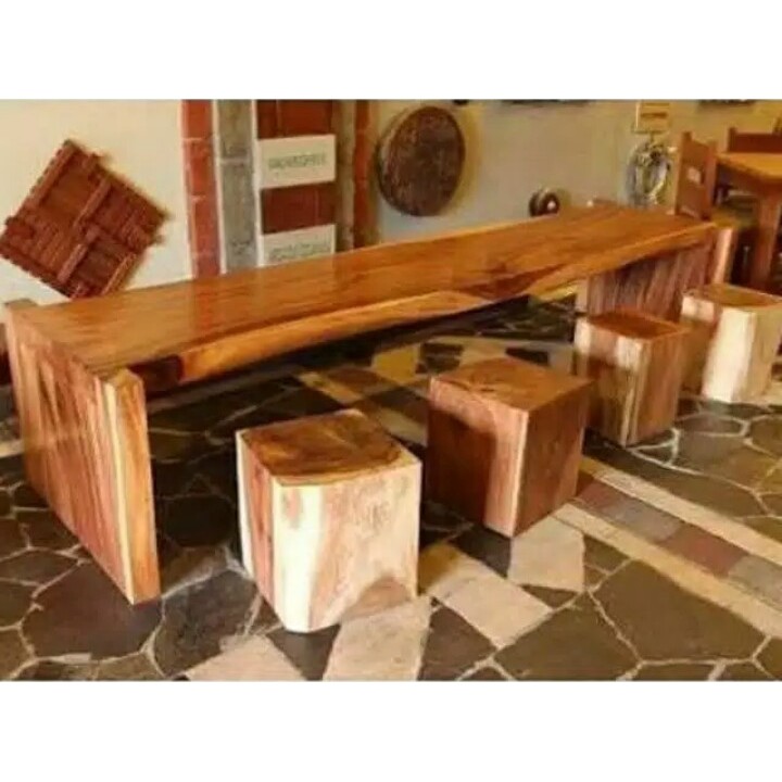 Meja Makan solid kayu trembesi furniture jepara
