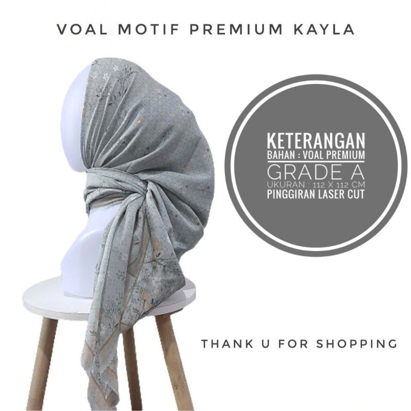 Voal Motif Premium Kayla / Hijab segiempat voal Motif / Hijab Motif / Hijab segiempat / Voal Motif P