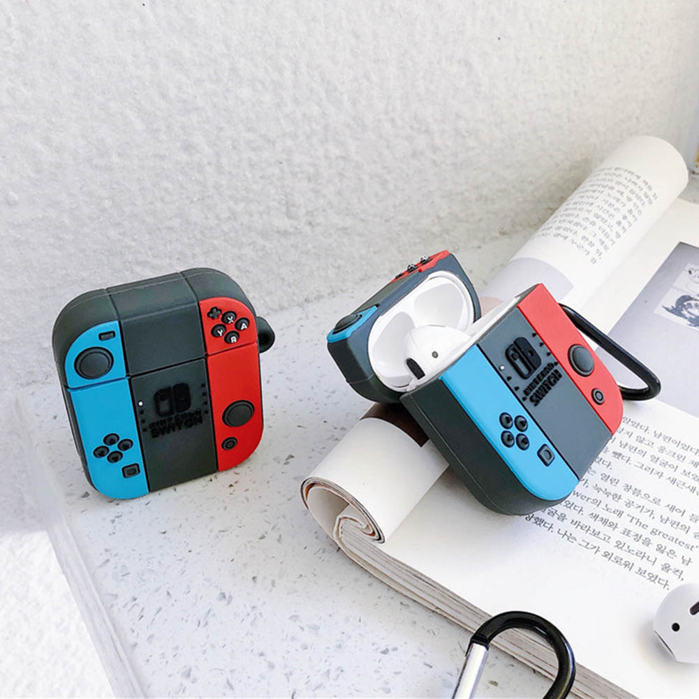 1pc Case Silikon Desain Game 3d Cover Apple Airpods 1 2 Headphone Dengan Carabiner