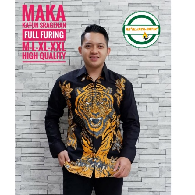 Batik Pria MAKA Katun Halus Sragenan Full Furing Murah