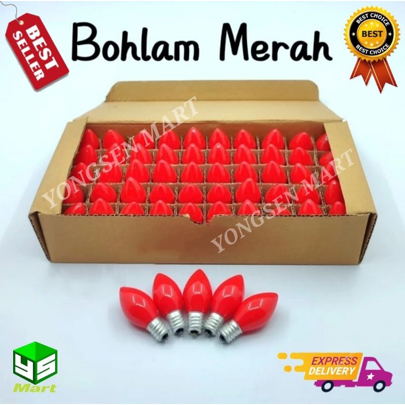 Lampu bohlam sembahyang merah cabe E12 bohlam altar No LED Merek KTY