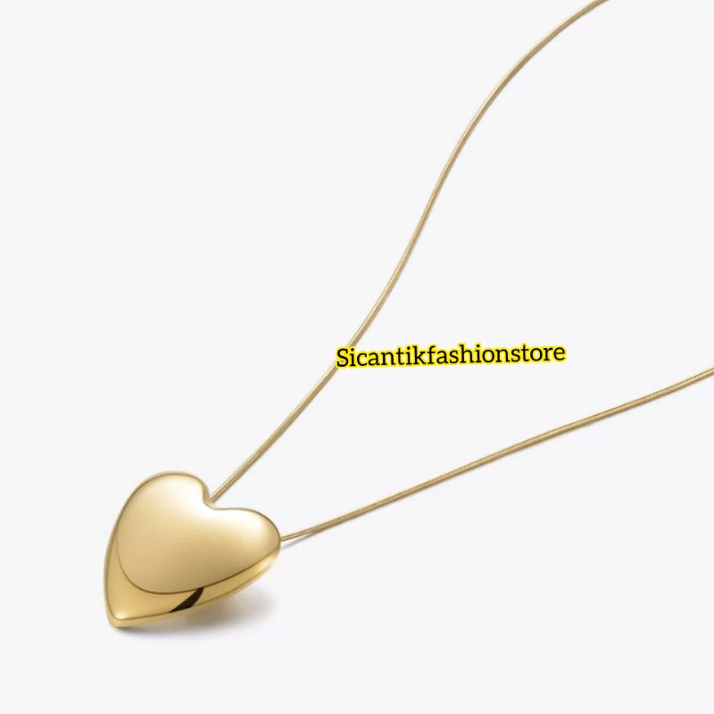 Kalung Wanita Titanium Liontin Love Gold Anti Karat selamanya Kalung Wanita Korea Terlaris Terbaru Liontin Love Gold Kalung Titanium