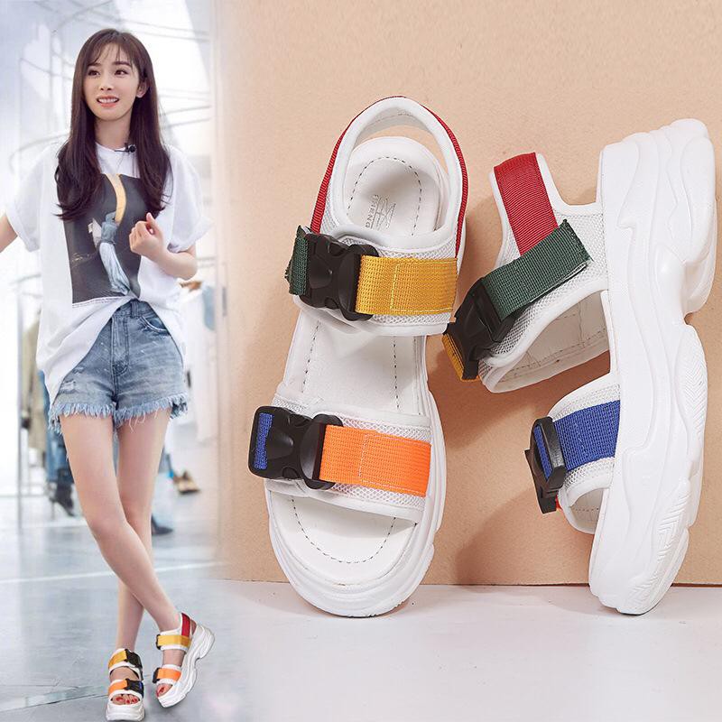 1001 SEPATU PLATFORM RAINBOW WANITA !!! - 2 WARNA