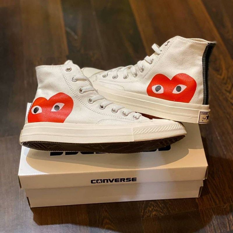 [GRADE ORIGINAL] Sepatu Converse All Star High CT x CDG PLAY - Hitam, Putih (Free Box)