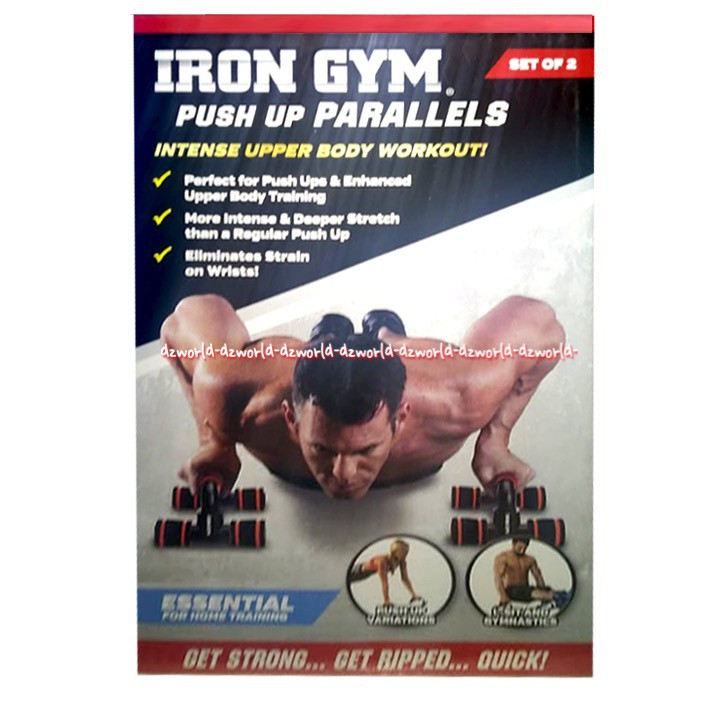 Iron Gym Parallels Alat Push Up Paralel Hitam Panjang Irongym