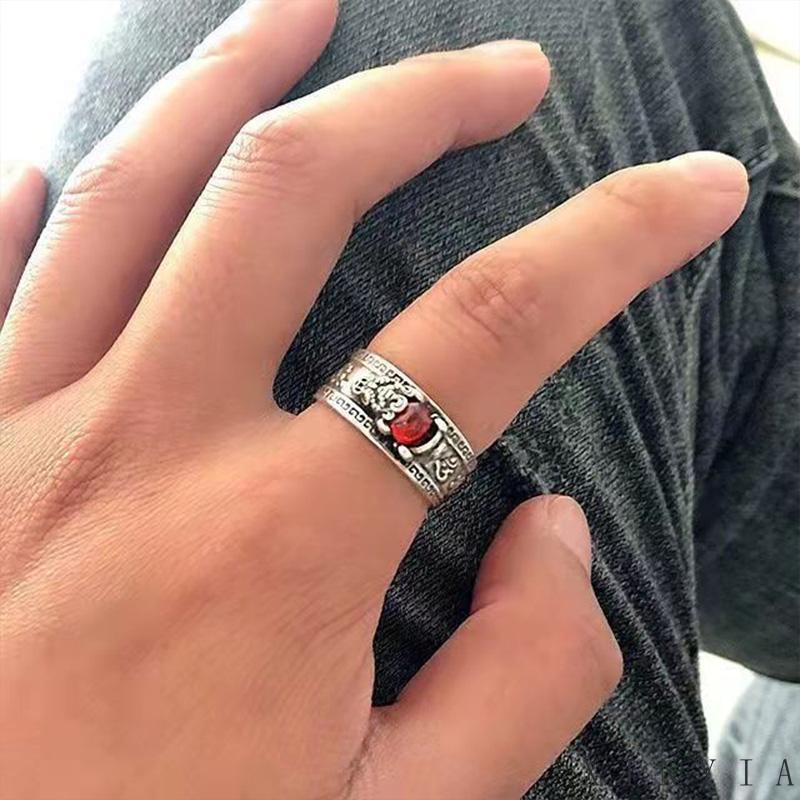 Cincin Emas Desain Hati Gaya Vintage Untuk Pria