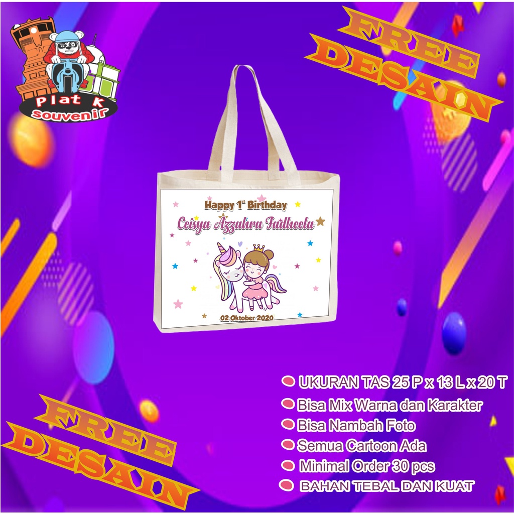TAS ULTAH ANAK LUCU / TAS SOUVENIR ULTAH / TAS ULTAH PONY / TAS PONY CUSTOM