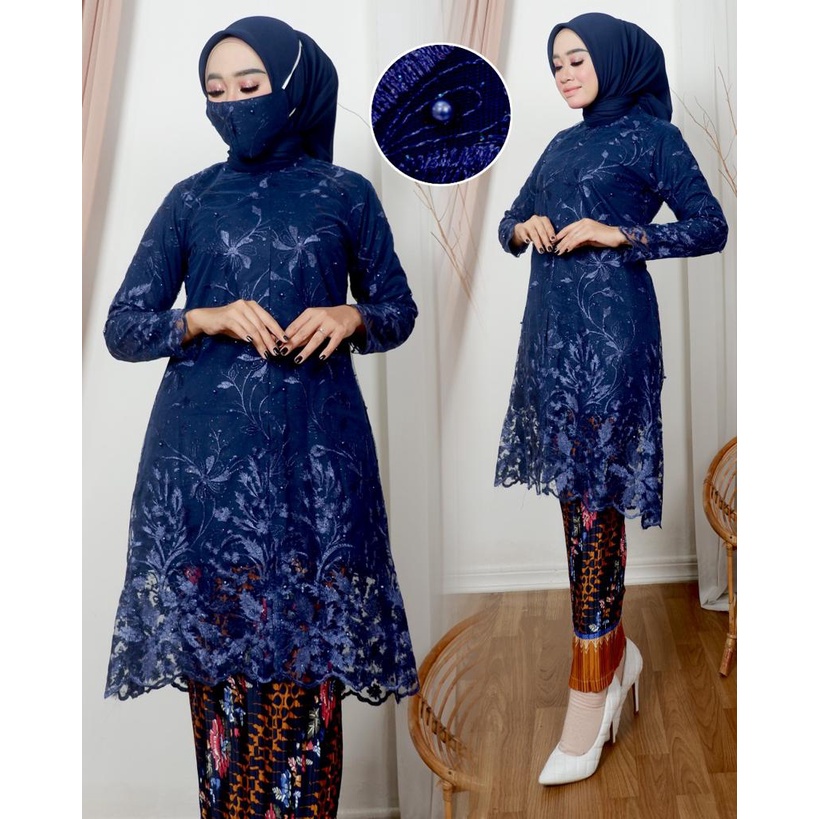 Kebaya Tunik Busui Tiara Modern / Setelan Baju Kebaya Modern / Kebaya Tunik Tradisional / Kebaya Kurung Busui Brukat