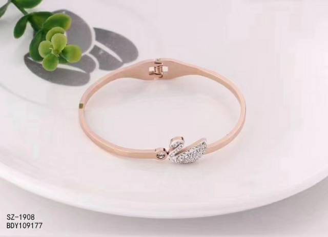 Gelang bangle korea angsa swan titanium asli rosegold GBT-28