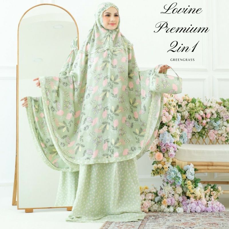 Mukena Dewasa Rayon Bali Adem Murah ALINA/ LOVINE/ NADYA 2IN1 Resleting Dagu Jumbo