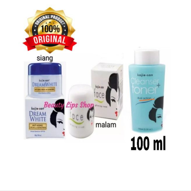 Paket Kojisan/ Kojiesan/ Kojie San Siang Malam + Toner 100ml