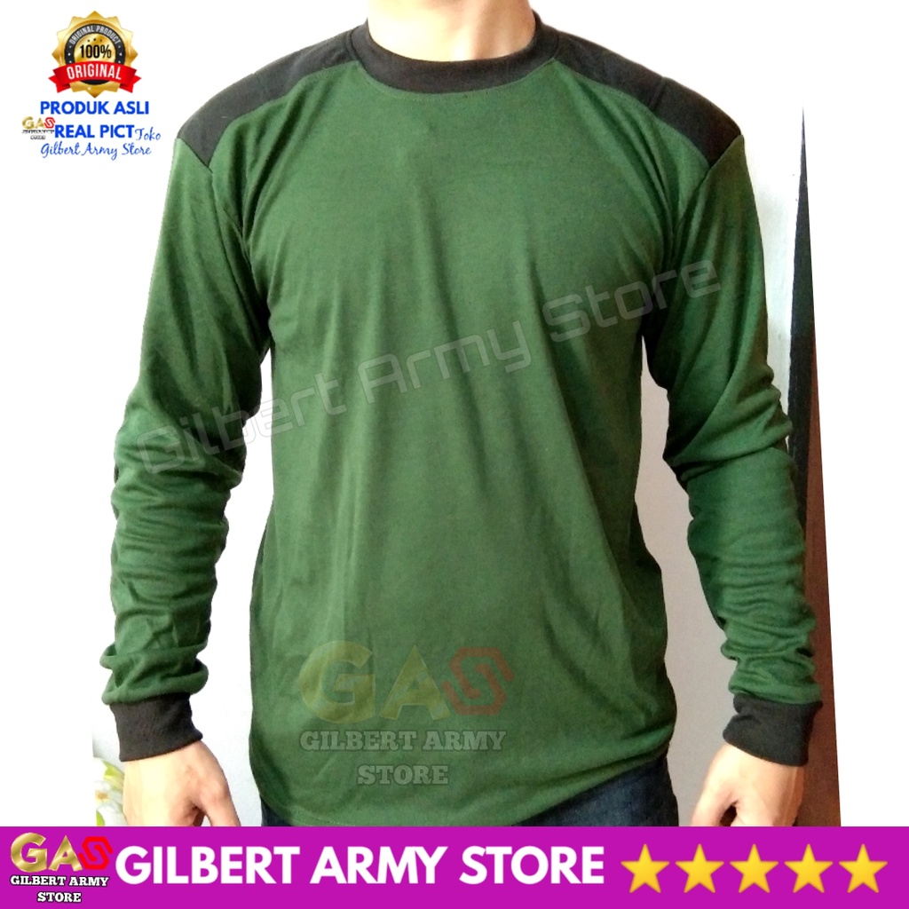 GILBERT ARMY STORE Kaos Panjang Hijau Polos Dekker Tni Busa Sniper Variasi hitam Dewasa