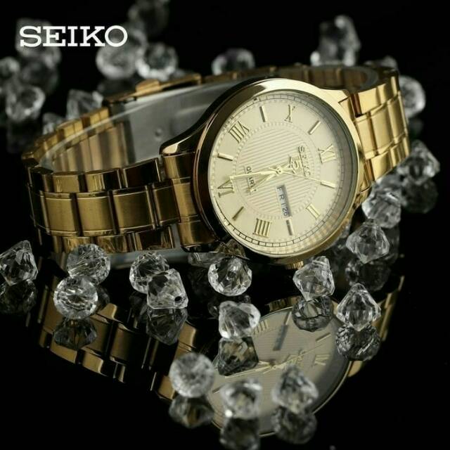 Jam Pria SEIKO Crystal gold and silver
