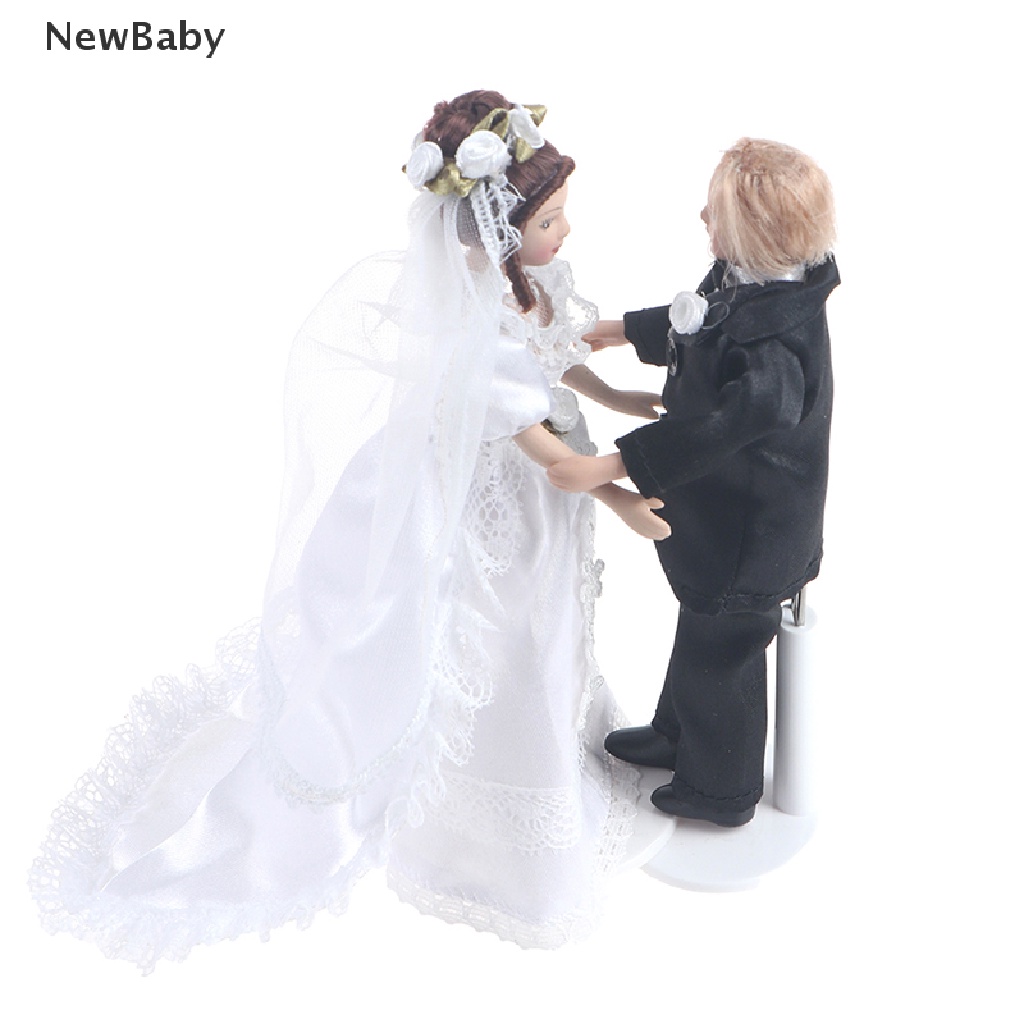 Newbaby Miniatur Pengantin Wanita Gaya Victoria Skala 1: 12 Untuk Dekorasi Rumah Boneka